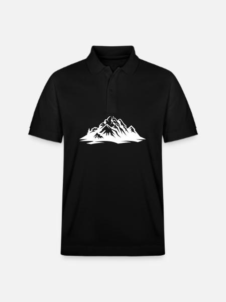 Mountains symbol silhouette nature - Stanley/Stella Unisex Organic Polo Shirt PREPSTER - black