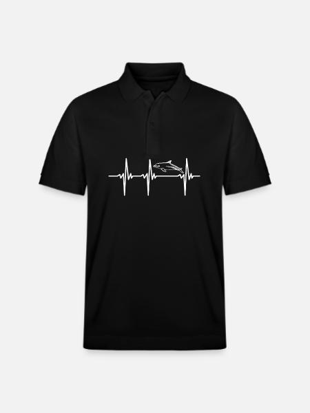 Heartbeat for dolphins - Stanley/Stella Unisex Organic Polo Shirt PREPSTER - black