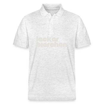 lecker bierchen - Stanley/Stella Unisex Bio-Poloshirt PREPSTER - Weiß meliert - Vorne - Roxy (174cm) & Andy (188cm)