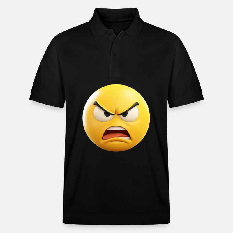 Wütend Emoticon Emotion - Stanley/Stella Unisex Bio-Poloshirt PREPSTER - Schwarz