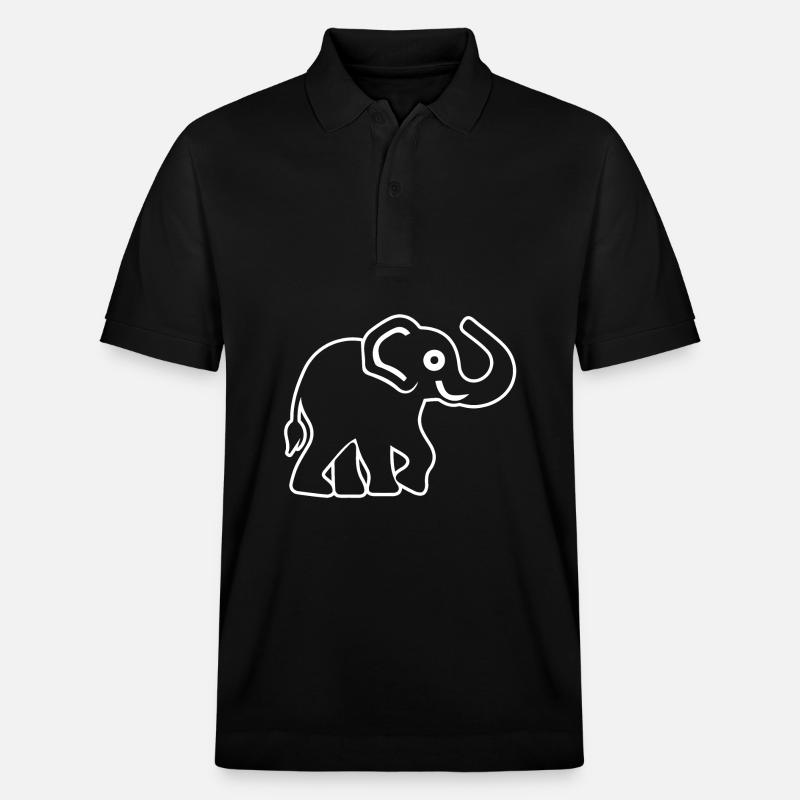 Elefant Elefanten - Stanley/Stella Unisex Bio-Poloshirt PREPSTER - Schwarz