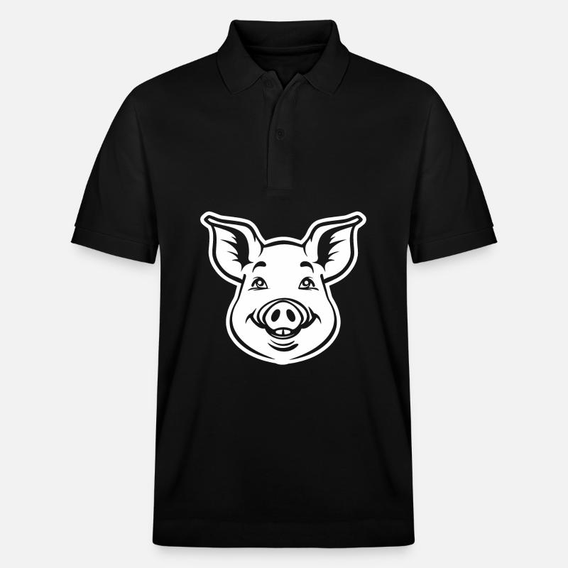 Schwein Schweinchen - Stanley/Stella Unisex Bio-Poloshirt PREPSTER - Schwarz