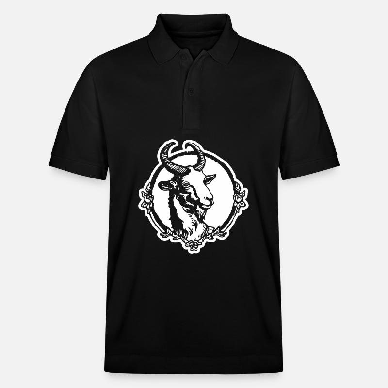 Steinbock Ziege - Stanley/Stella Unisex Bio-Poloshirt PREPSTER - Schwarz
