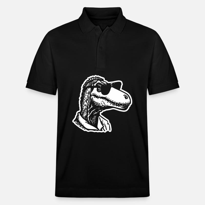 Dino Dinosaurier - Stanley/Stella Unisex Bio-Poloshirt PREPSTER - Schwarz