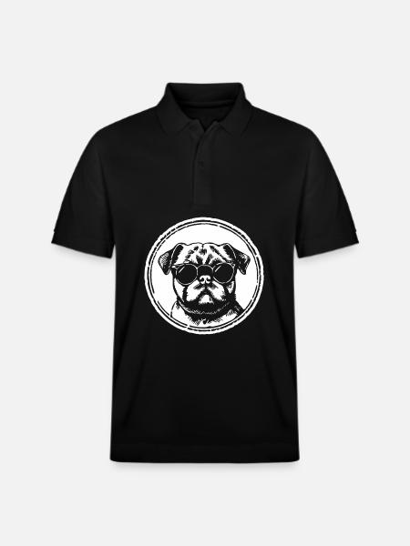 Mops Hund - Stanley/Stella Unisex Bio-Poloshirt PREPSTER - Schwarz
