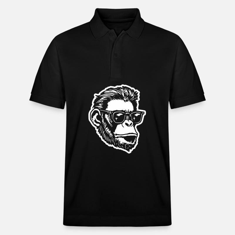 Singe Singe Visage de Singe - Polo PREPSTER bio Stanley/Stella Unisexe - noir