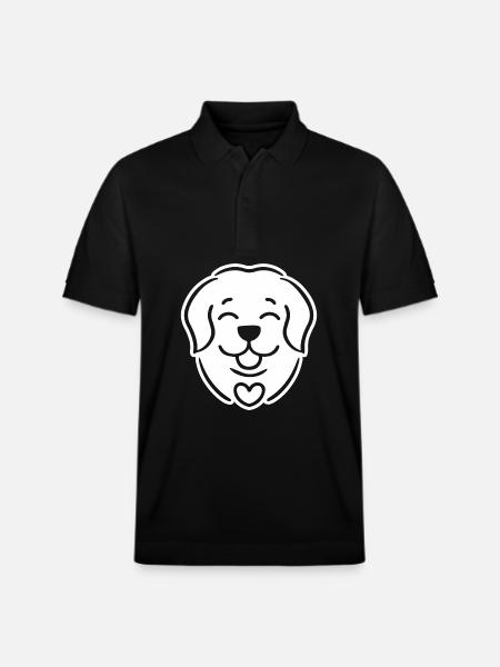 Golden Retriever Dog - Stanley/Stella Unisex Organic Polo Shirt PREPSTER - black
