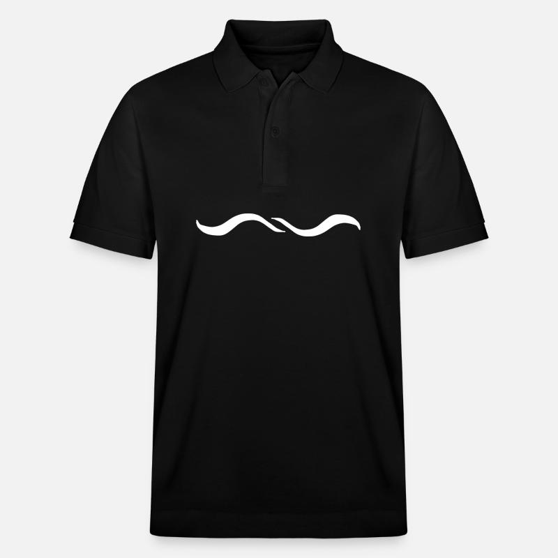 Two Wave Wave Line - Stanley/Stella Unisex Organic Polo Shirt PREPSTER - black