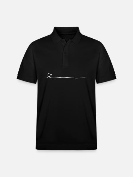 Heart Line Icon - Stanley/Stella Unisex Organic Polo Shirt PREPSTER - black