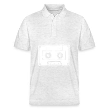 Cassette de musique Cassette audio - Polo PREPSTER bio Stanley/Stella Unisexe - blanc chiné - Devant - Roxy (174cm) & Andy (188cm)