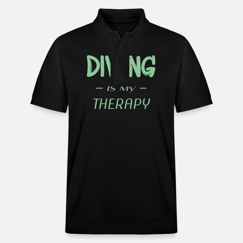diving is my therapy - Stanley/Stella Unisex Bio-Poloshirt PREPSTER - Schwarz
