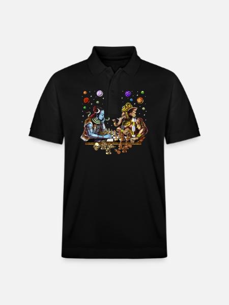 Shiva vs Ganesha - Stanley/Stella Unisex Organic Polo Shirt PREPSTER - black