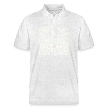 Ethnie Hair Don't Care - Stanley/Stella Unisex Bio-Poloshirt PREPSTER - Weiß meliert - Vorne - Roxy (174cm) & Andy (188cm)
