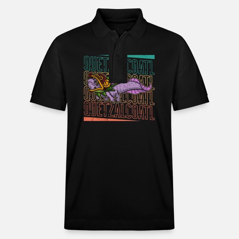 Quetzalcoatl Axolotl Mexique Divinité Aztèque - Polo PREPSTER bio Stanley/Stella Unisexe - noir