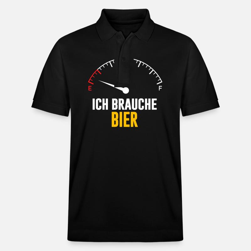ich brauche bier tacho - Stanley/Stella Unisex Bio-Poloshirt PREPSTER - Schwarz