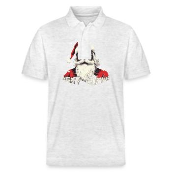 Santa Claus - Stanley/Stella Unisex Organic Polo Shirt PREPSTER - heather white - Front - Roxy (174cm) & Andy (188cm)