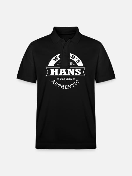 Hans Gift name hans - Stanley/Stella Unisex Organic Polo Shirt PREPSTER - black