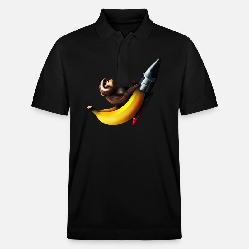 Rocket Banana Monkey Astronaute - Polo PREPSTER bio Stanley/Stella Unisexe - noir