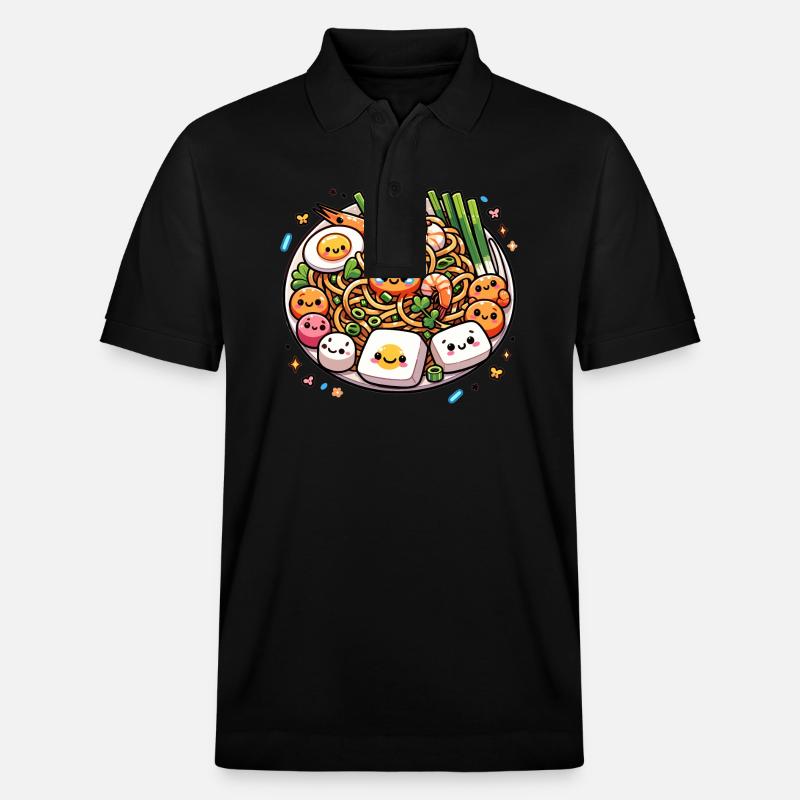 Pad Thaï Kawaii Nourriture - Polo PREPSTER bio Stanley/Stella Unisexe - noir