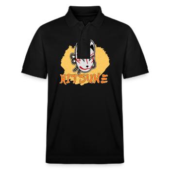 Japanische Tengu Hannya Kitsune Maske - Stanley/Stella Unisex Bio-Poloshirt PREPSTER - Schwarz - Vorne - Roxy (174cm) & Andy (188cm)