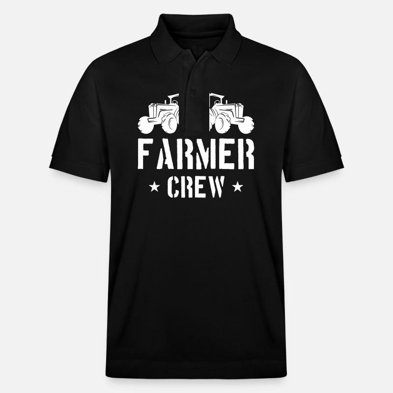 Farmer Crew Tractor Bauer - Polo PREPSTER bio Stanley/Stella Unisexe - noir