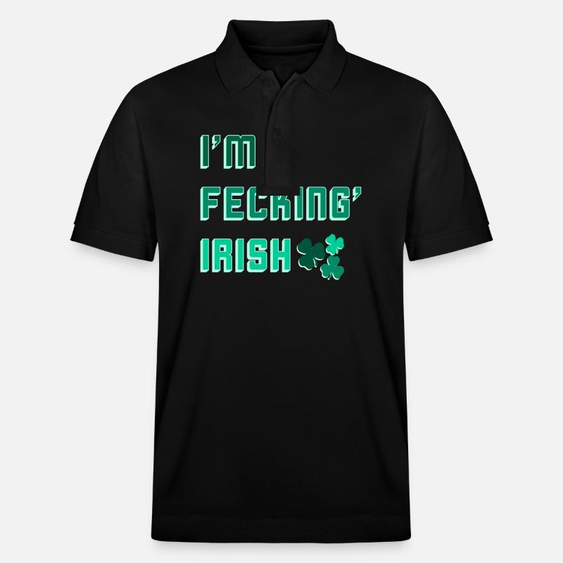 Je suis Fecking' Irish - Polo PREPSTER bio Stanley/Stella Unisexe - noir
