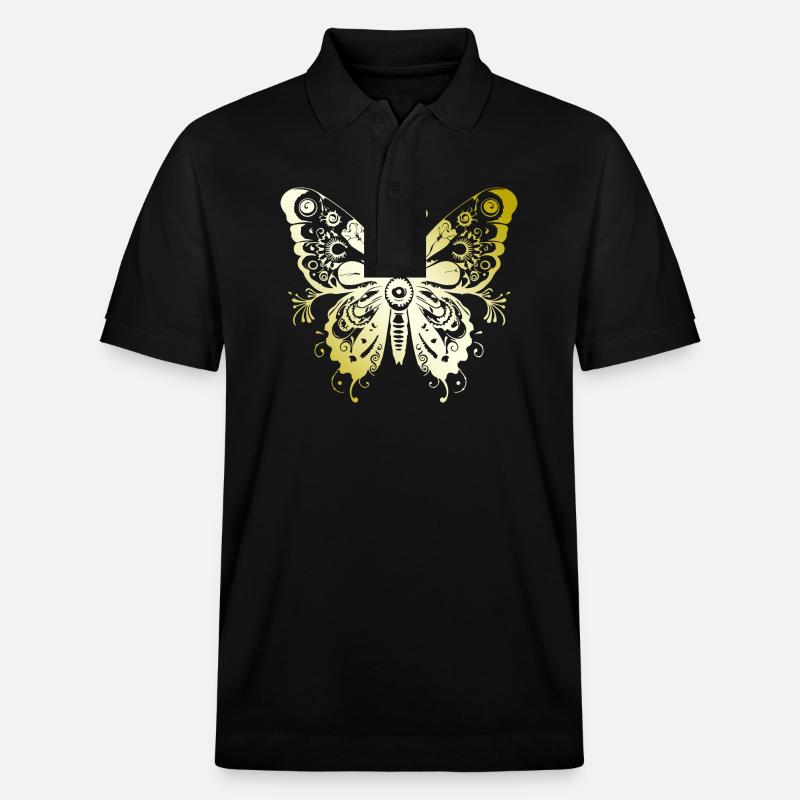 Papillon Mandala or - Polo PREPSTER bio Stanley/Stella Unisexe - noir
