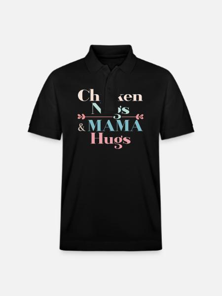 Chicken Nugs & Mama Hugs - Stanley/Stella Unisex Organic Polo Shirt PREPSTER - black