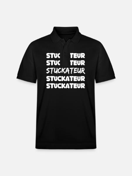 Gift for plasterer - Stanley/Stella Unisex Organic Polo Shirt PREPSTER - black