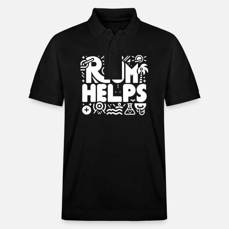 Rum Helps 8 - Stanley/Stella Unisex Bio-Poloshirt PREPSTER - Schwarz