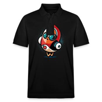 Rocket humor that dances - Stanley/Stella Unisex Organic Polo Shirt PREPSTER - black - Front - Roxy (174cm) & Andy (188cm)
