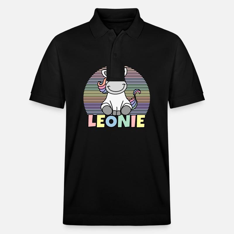 Leonie Einhorn Name - Stanley/Stella Unisex Bio-Poloshirt PREPSTER - Schwarz