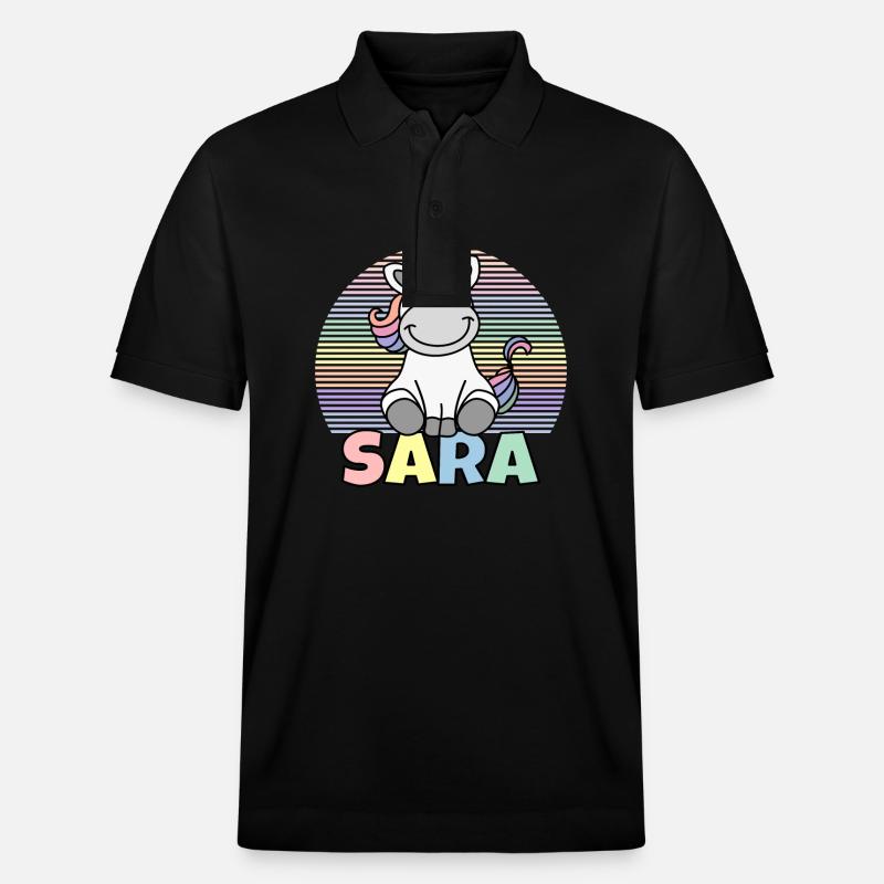 Nom de la licorne Sara - Polo PREPSTER bio Stanley/Stella Unisexe - noir