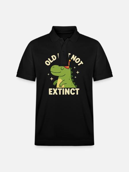Funny Dino – Birthday Gift Idea - Stanley/Stella Unisex Organic Polo Shirt PREPSTER - black