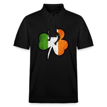 St Patricks Day - Stanley/Stella Unisex Organic Polo Shirt PREPSTER - black - Front - Roxy (174cm) & Andy (188cm)