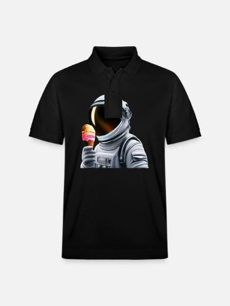 Waffle Ice Cream Astronaut - Stanley/Stella Unisex Organic Polo Shirt PREPSTER - black