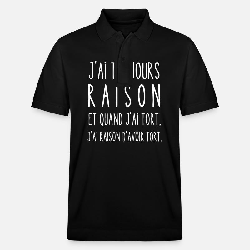 raison d'avoir tort - Polo PREPSTER bio Stanley/Stella Unisexe - noir