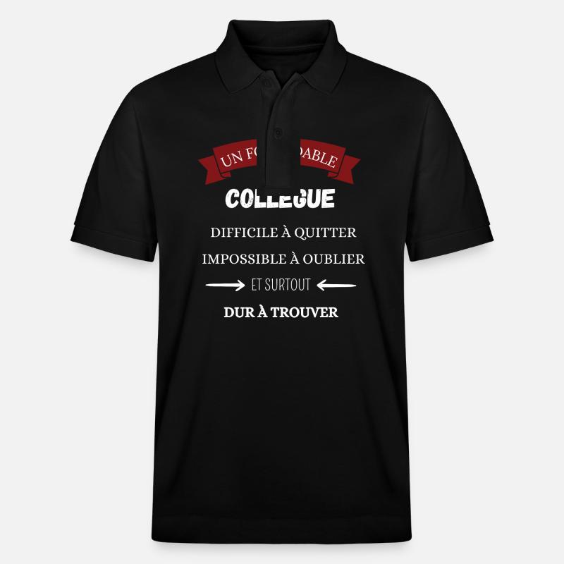 Cadeau collègue formidable - Polo PREPSTER bio Stanley/Stella Unisexe - noir