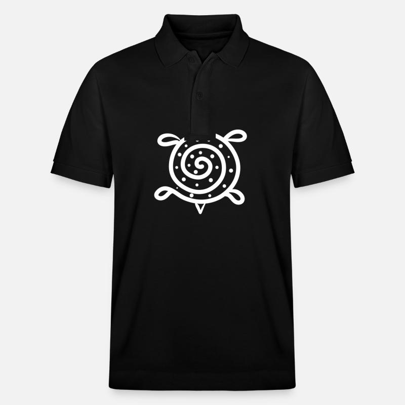 Weißes Schildkrötensymbol - Stanley/Stella Unisex Bio-Poloshirt PREPSTER - Schwarz