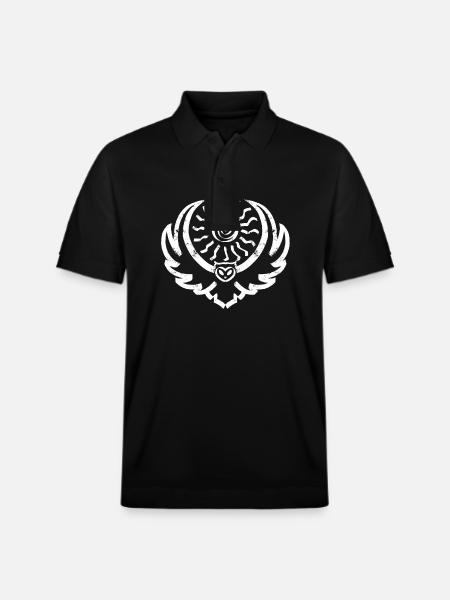 Weiße Eule und Sonne - Stanley/Stella Unisex Bio-Poloshirt PREPSTER - Schwarz