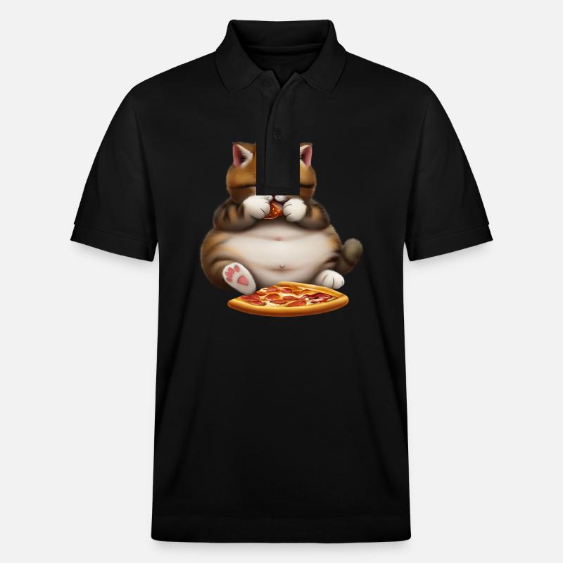 Chat amateur de pizza - Polo PREPSTER bio Stanley/Stella Unisexe - noir