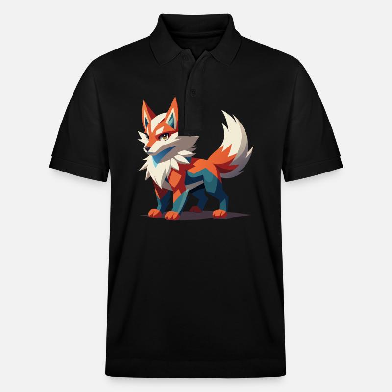 Grimmiger Fantasy-Wolf - Stanley/Stella Unisex Bio-Poloshirt PREPSTER - Schwarz