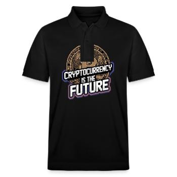 Cryptocurrency Is The Future 9 - Stanley/Stella Unisex Bio-Poloshirt PREPSTER - Schwarz - Vorne - Roxy (174cm) & Andy (188cm)