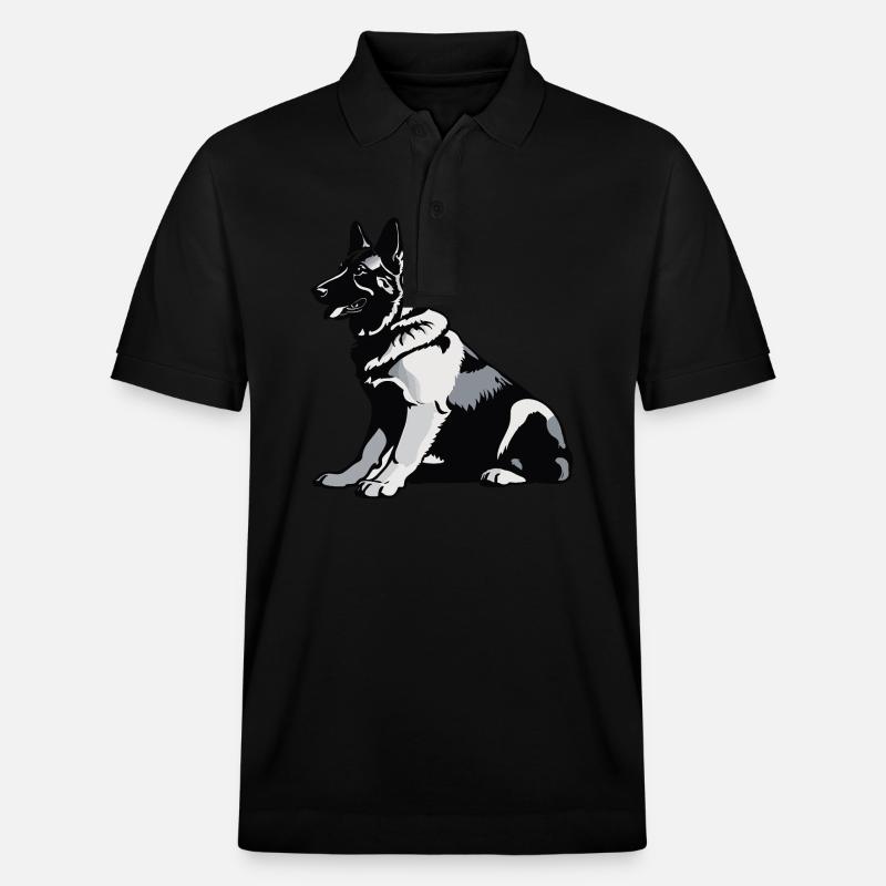 Sitting German Shepherd - Pet Sticker - Stanley/Stella Unisex Bio-Poloshirt PREPSTER - Schwarz