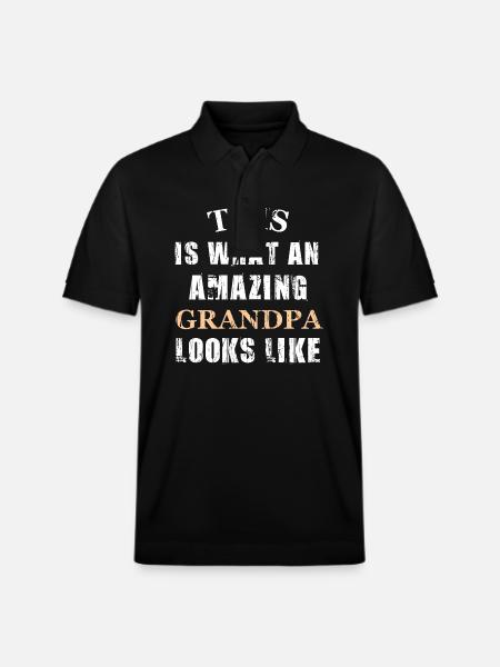 SÅDAN SER EN FANTASTISK BEDSTEFAR UD - Stanley/Stella PREPSTER økologisk unisex poloshirt - sort