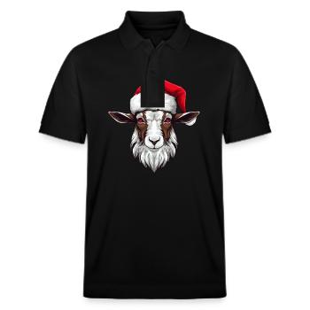 Ziege Xmas Weihnachten Tier Kopf - Stanley/Stella Unisex Bio-Poloshirt PREPSTER - Schwarz - Vorne - Roxy (174cm) & Andy (188cm)