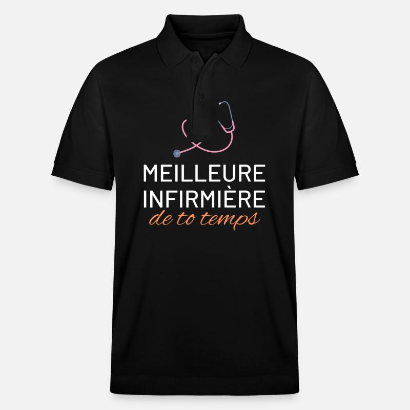 Meilleure infirmière : cadeau infirmière - Polo PREPSTER bio Stanley/Stella Unisexe - noir