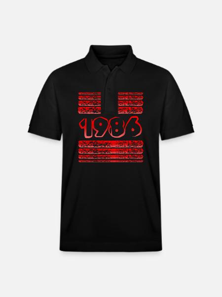 Year 1986 - Stanley/Stella Unisex Organic Polo Shirt PREPSTER - black