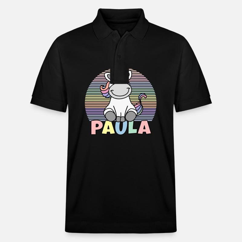 Paula Einhorn Name - Stanley/Stella Unisex Bio-Poloshirt PREPSTER - Schwarz