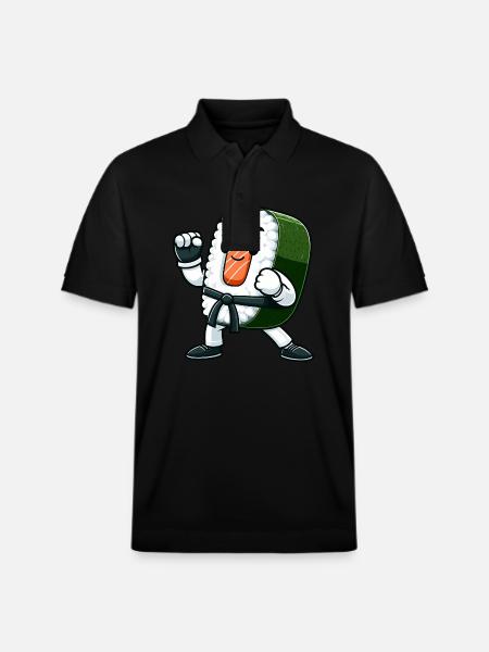Karate Sushi Master In Action - Stanley/Stella Unisex Organic Polo Shirt PREPSTER - black